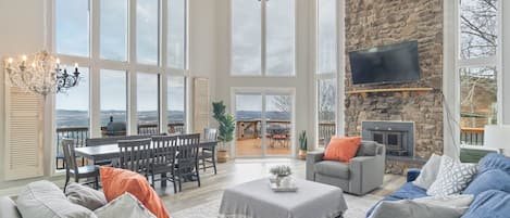 Enjoy stunning mountain views from the massive floor to ceiling windows!