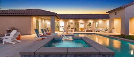 Welcome to Palmer Retreat, a stunning five-bedroom, private pool, and spa, offering 2,300 square feet of luxury living.