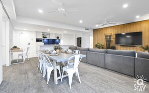 The elegant dining area just right next to the living area and the kitchen