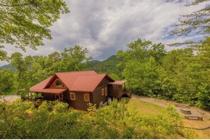 Drone shot of cabin