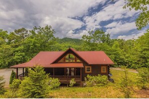 Drone shot of cabin