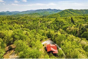 Drone shot of cabin