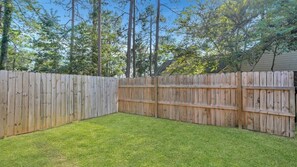 Fenced in backyard