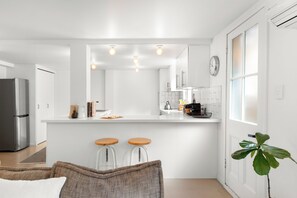 Open plan with kitchen off living space