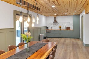 Basement Kitchen and dining table.