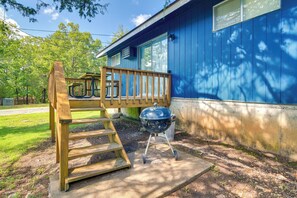 Exterior | Deck | Charcoal Grill (Charcoal Not Provided)