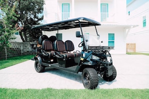 Six seater golf cart included