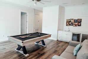 Pool table and wet bar