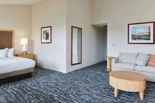 Unit with King bed. Exact unit will be assigned upon arrival. Views, colors, and decor may vary.