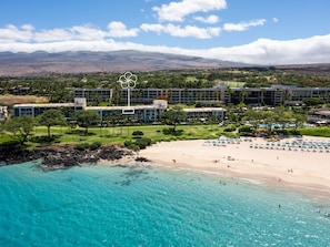 Prime location facing Hapuna Beach -centrally located to the beach and resort.