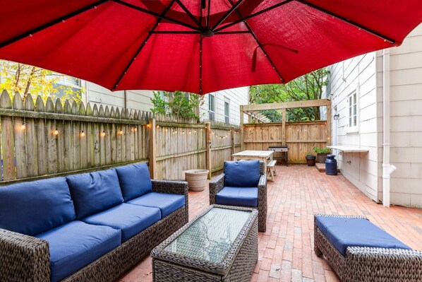 Welcome to the spacious private Crew's Quarters patio.