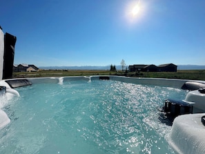 There is no better way to relax after a day of play than a dip in the hot tub.