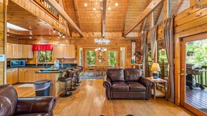 Open Concept Living, Dining and Kitchen Space