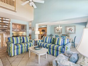 Living Area, Dining Area and Kitchen at 1467 Sound Villa