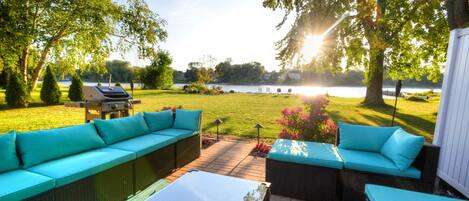 Great patio overlooking the water.  