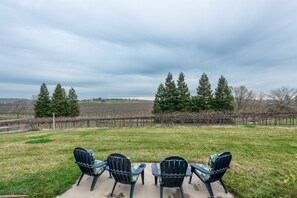 The backyard lower level patio.