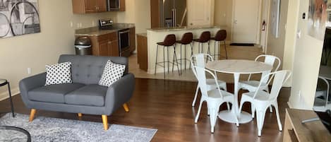 Living room and entry area