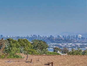 View of downtown San Diego, mission bay from living room.  