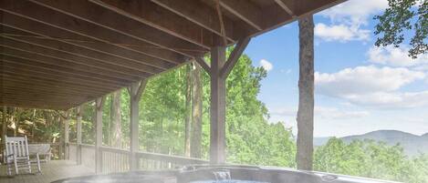 Soak in the view from the hot tub.