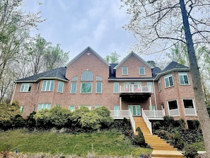 view of the back of the house from the dock.