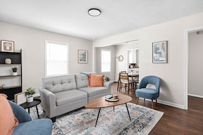 Relax and unwind in the welcoming and cozy atmosphere of our living room area.