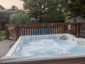 Hot tub by the pool