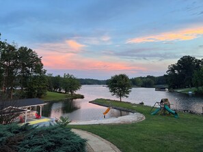 Enjoy gorgeous sunsets sitting on the deck overlooking your own private lagoon