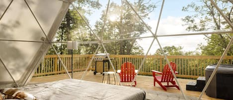 Revel in the view from the cozy king bed.