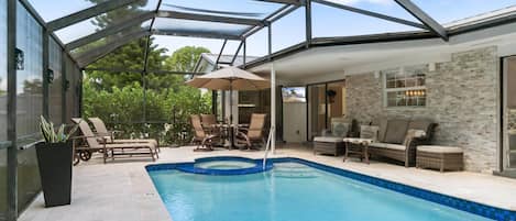 This backyard oasis is sure to be a highlight with many hours well spent around the pool and spa (complimentary heat provided Nov. 20-Apr. 30).