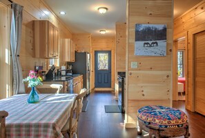 Fully Equipped Kitchen has access to Side Porch