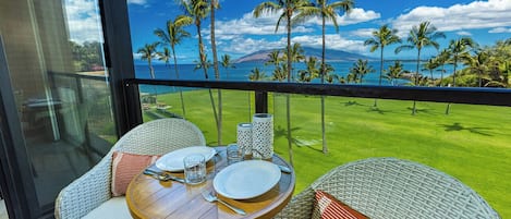 Stunning ocean and island views from private lanai.