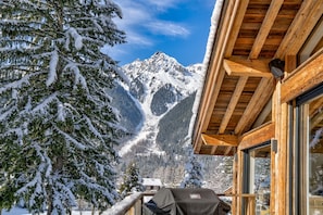 Vue vers le domaine skiable de la Flegere