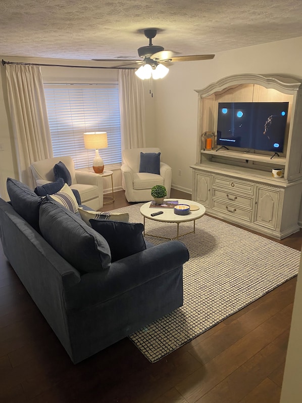 Newly decorated living area.