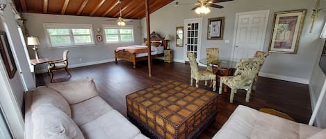 Loft space with corner sofa (hidden guest bed inside sofa)