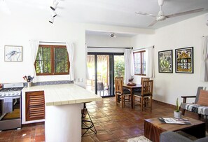 Downstairs kitchen/living/dining area