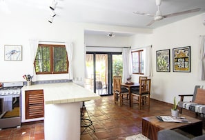 Downstairs kitchen/living/dining area