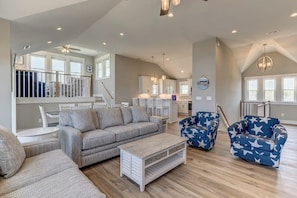 Top-Level Living Room with Deck Access