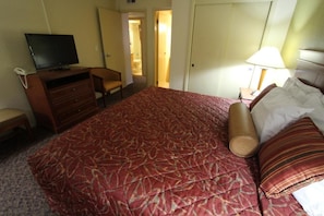 You will get plenty of rest on your king-sized bed!