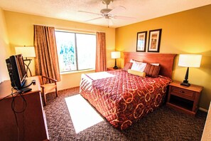 You will get plenty of rest on your king-sized bed!