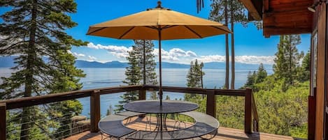 Breathtaking views of Lake Tahoe and the mountains await you at this quaint 3-bedroom home!