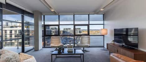 Full length windows with water views to encapture the expansive water view