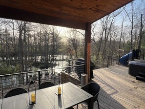sit on the covered deck and enjoy the morning views (early spring view)