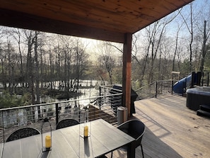 sit on the covered deck and enjoy the morning views (early spring view)