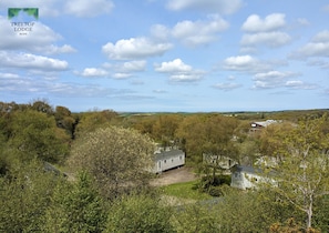 Treetop Lodge's  commanding position overlooking Hedley Wood Holiday Park.