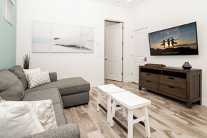 Curl up on the living room’s queen sleeper sofa while streaming your favorite movies & shows