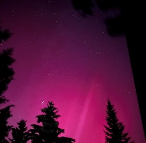 Incredible northern lights as seen from upper patio