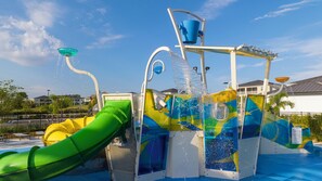 This is The Retreat Club at Champions Gate, located at 9035 Leopard Creek Dr. It offers additional pools and resort areas for you to enjoy, just a few steps away from the property. Plus, FREE ACCESS is included!