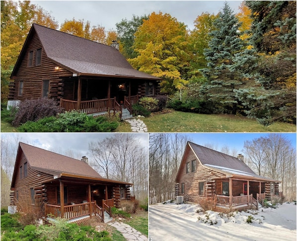 OVERVIEW: Some seasonal photos of the front of the cabin.