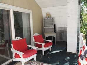 EXTERIOR:  The second floor deck, which has a very nice nature view.
