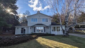 OVERVIEW:  A full view of the front of the house in late Fall.